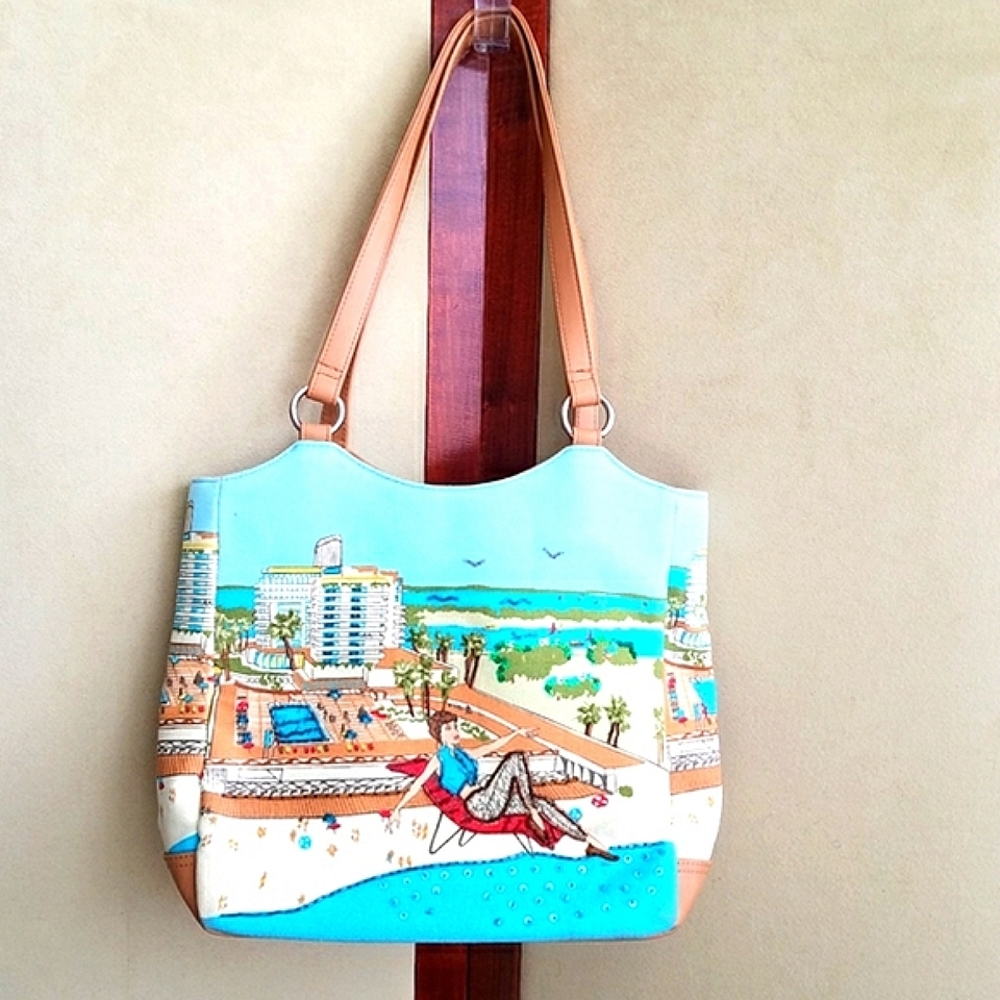 Frankie and Johnnie Embellished Print Shoulder Bag